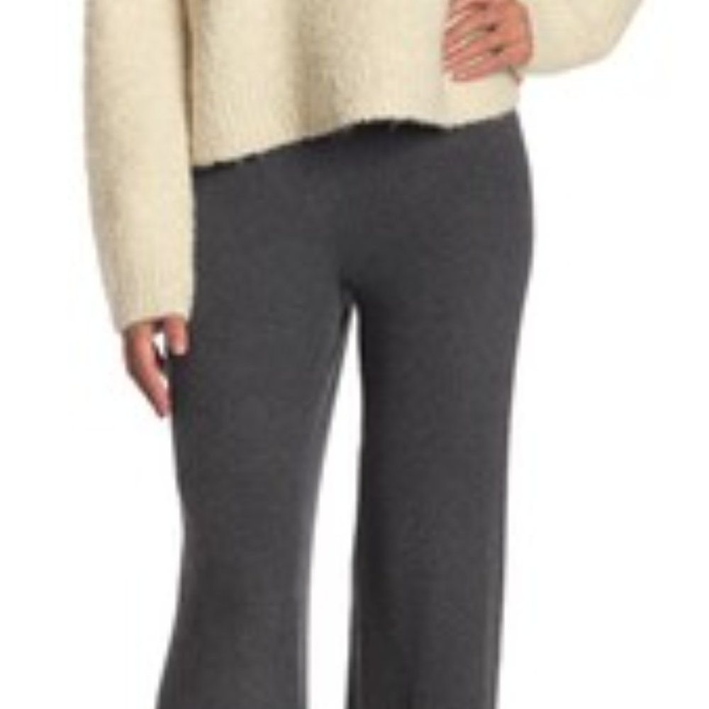 Heather Charcoal ribbed sweater lounge Pants sz Large